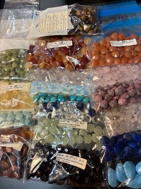 Lot of 849 Mixed Faceted pear shaped Gemstone Bead Assortment - Multicolor